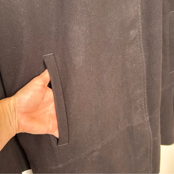 J. Jill Vintage Dark Black Wool Overcoat Women Size 2X Career Mature Business - Picture 7 of 12